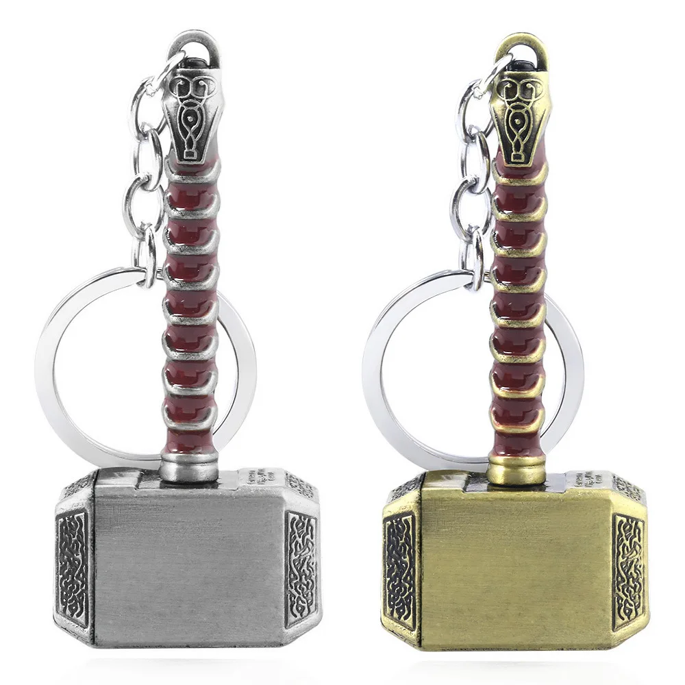 Thor's Hammer Metal Keychain Bottle Opener Movie Keychain Role Playing Prop Keychain Fan Bag Decoration Car Pendant Gift image 5