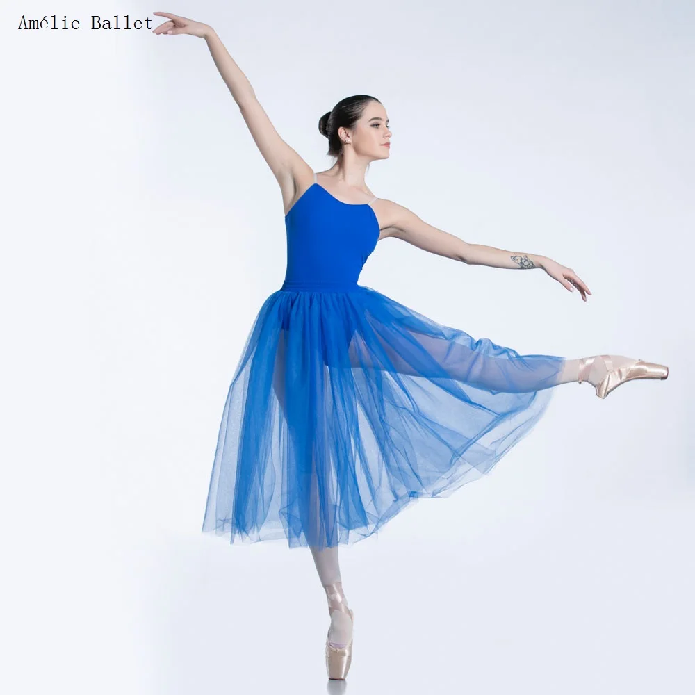 

15553 Girls 2 in 1 Romantic Ballet Tutu Spandex Leotard & Long Ballet Tutu Skirt Costume Set Child & Adult Ballet Dance Tutus