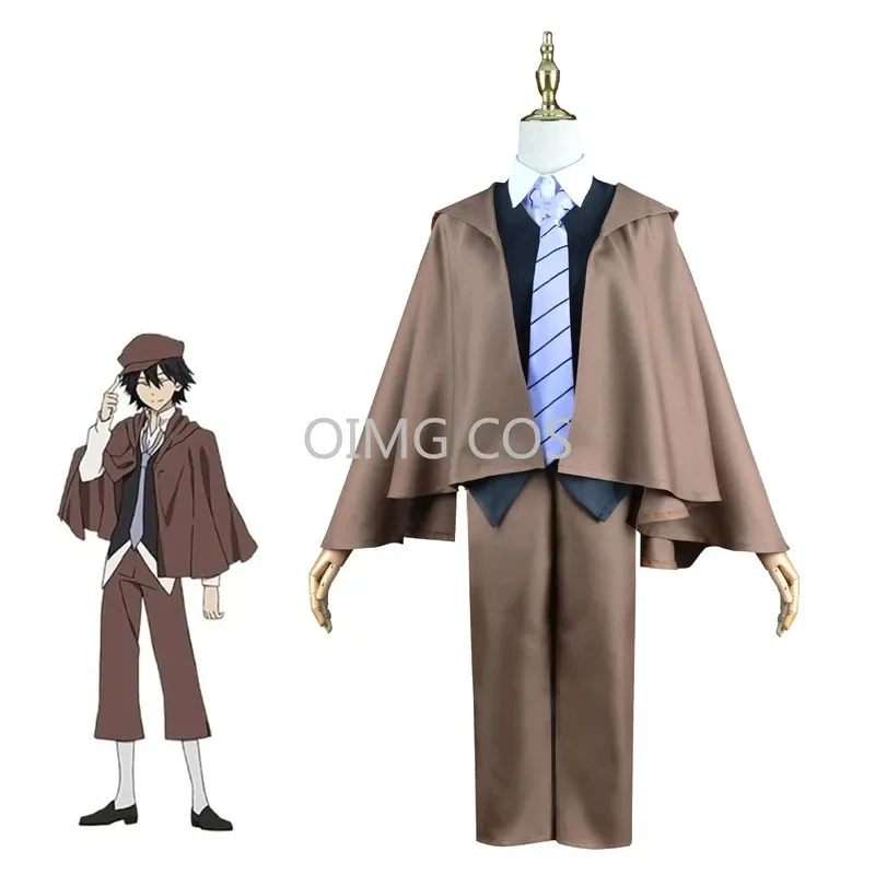 

Edogawa Rampo Cosplay Bungo Stray Dogs Costume Man and Woman Trench Coat Black Uniform Suits Unisex Wig Accessories