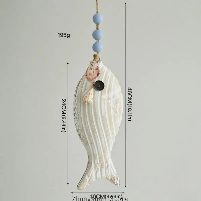 Fisch-Wandkunst mit abgenutztem Finish für Küsten-Eingangsdekoration, 3 x – Detail 6