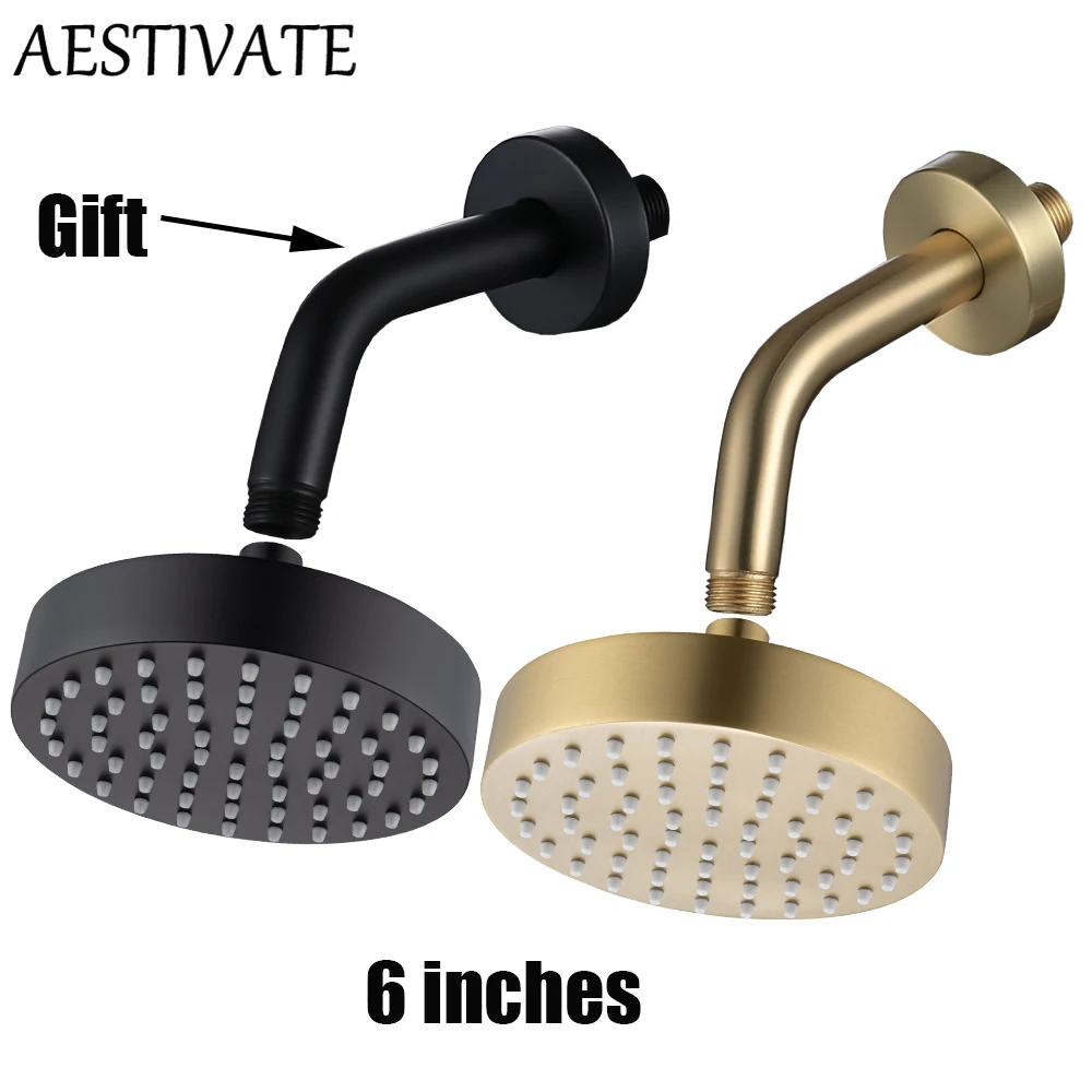 

6 Inch Shower Head High Pressure Magic Rainfall With 360 Adjustable Swivel Ball Joint with Filter Solid Stainless Steel.