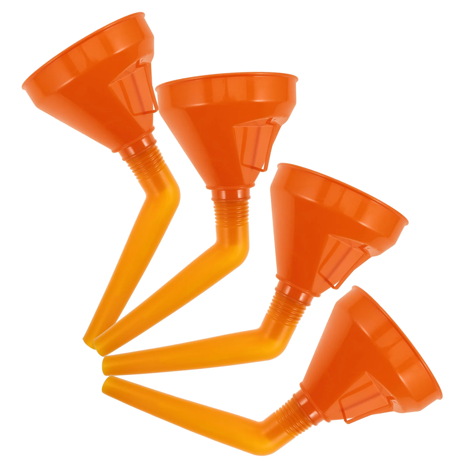 

4pcs Long Plastic Fuel Funnel For Car Motorcycle Engine Oil Liquid Transfer Durable Multifunctional Wide Mouth