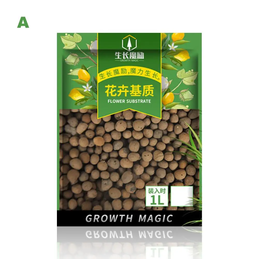 1L Expanded Clay Pebbles Grow Media Drainage Rocks for Potted Plants Aquaponic Aquarium 3-6mm Leca Balls for Hydroponics Leca