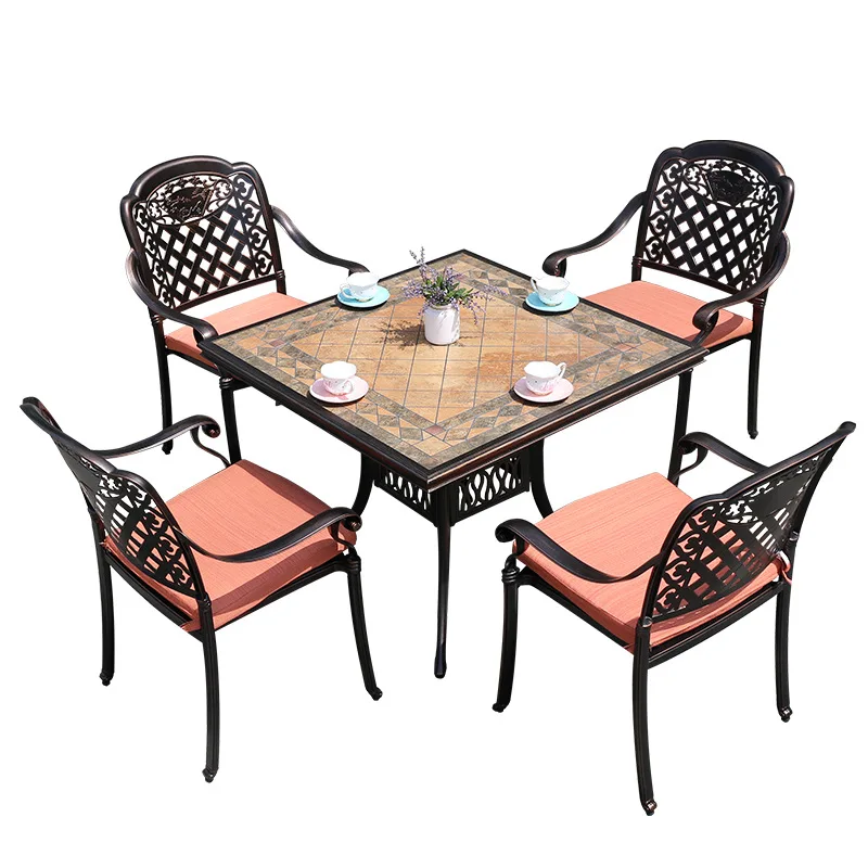 

Outdoor table and chair combination, cast aluminum table and chair outdoor balcony table and chair