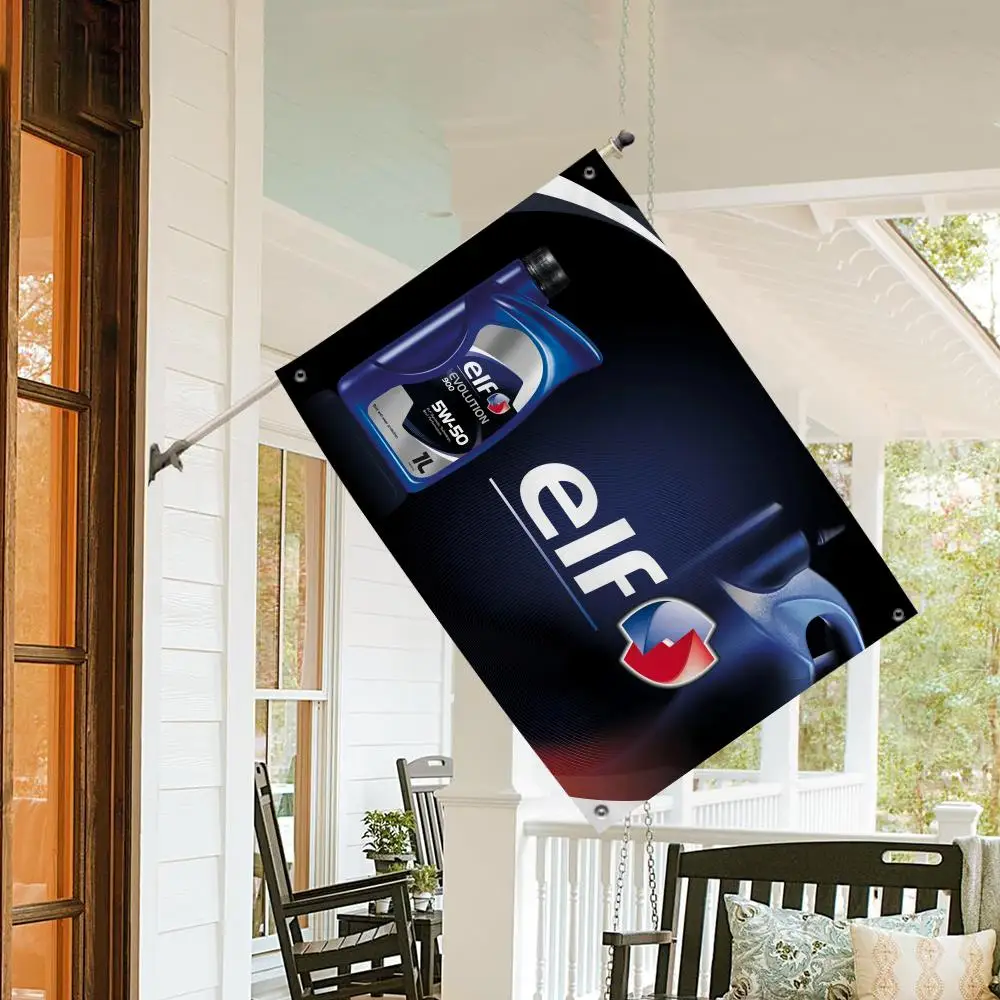 E-ELFs Oil Lubricant logo Flags 3x5 Ft custom Banner for Garage Door room decor Wall Out Decoration