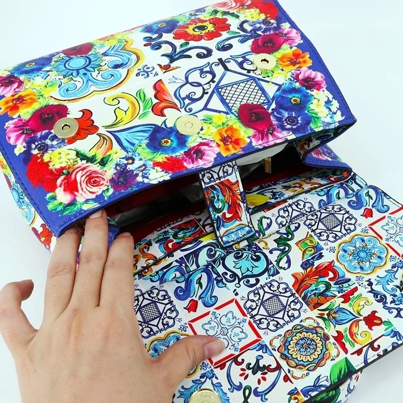 VM FASHION KISS 27 patterns Classic Crossbody Bags For Women Frame Handbags And Purses Set Suit Printing Shoulder Totes Ladies