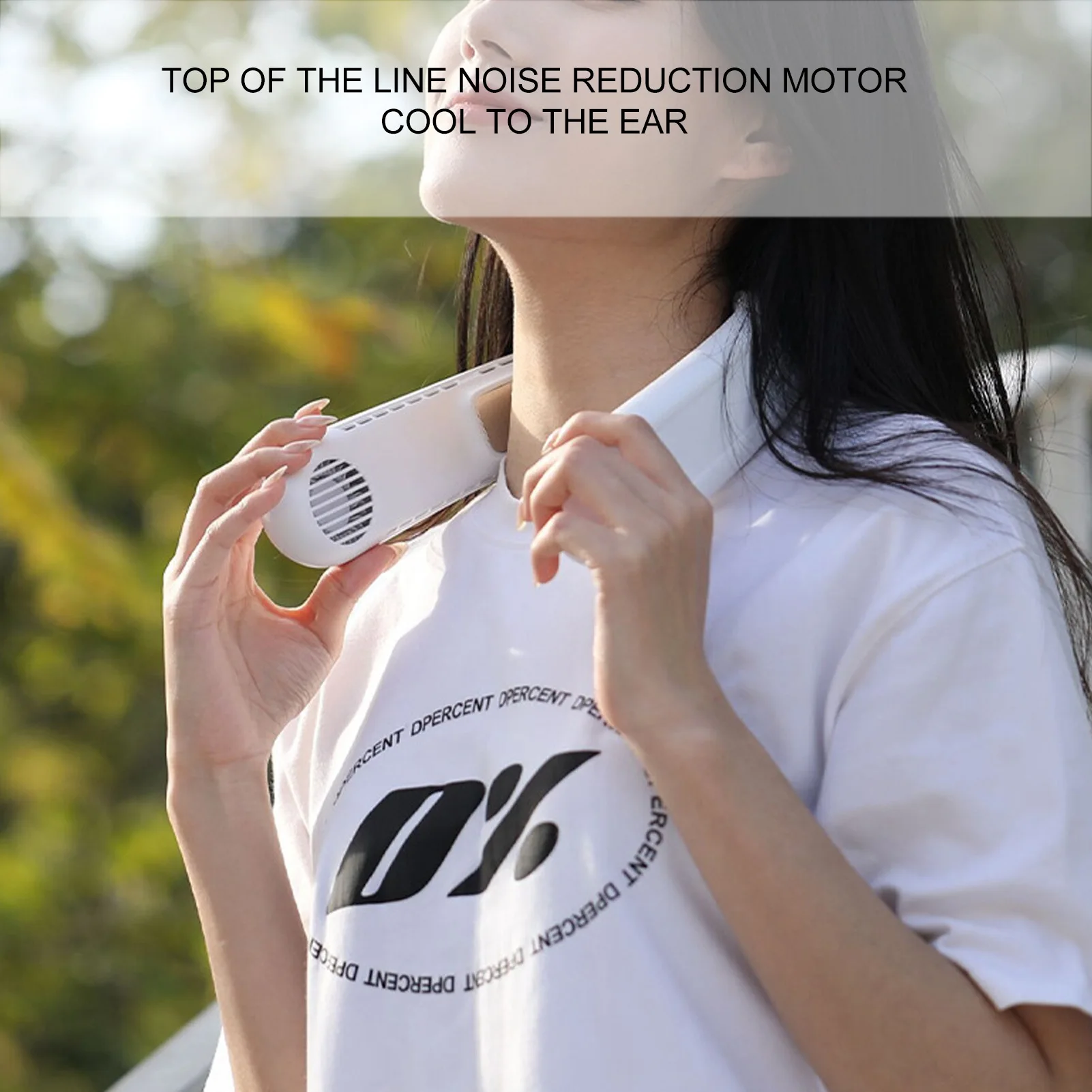 Hanging Neck Fans Portable Semiconductor Dual Cooling 3 Wind Speed Adjustable Mini USB Charging Neck Cooling Fan White