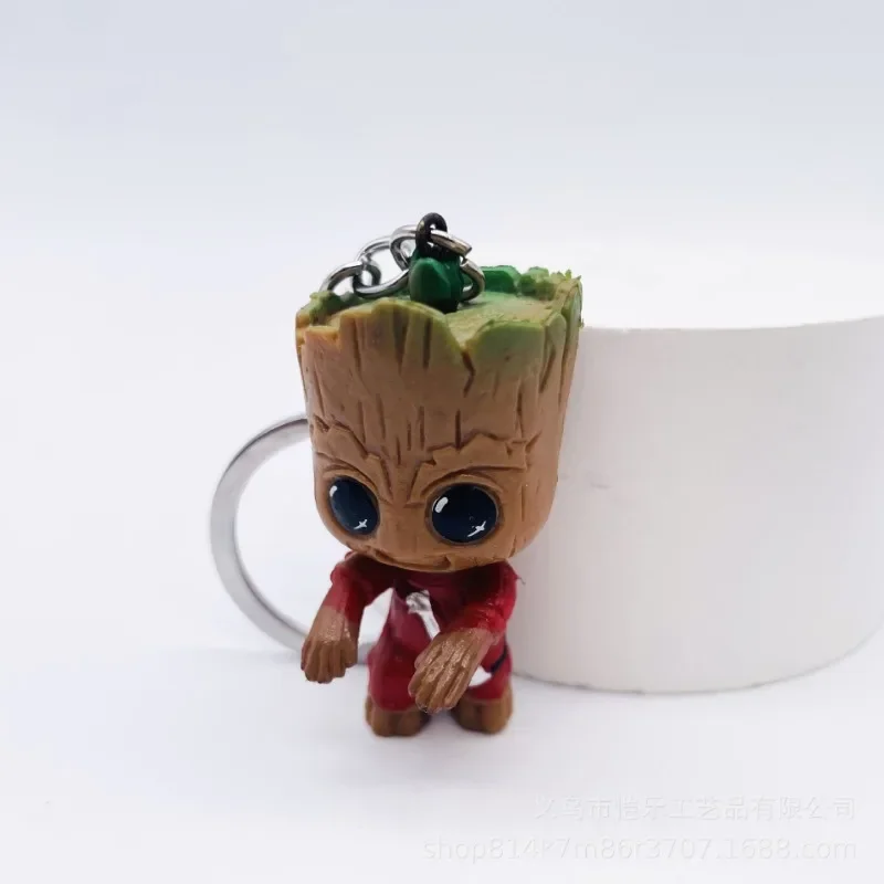 Marvel Groot Keychains Decoration Anime Action Figures Cute Toy Q Figurals Car Key Bag Decoration Models Children Birthday Gifts