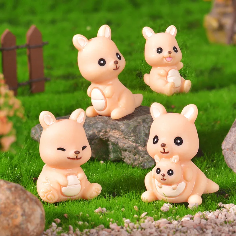 

8Pcs Miniature Kangaroo Resin Statues Fairy Garden Accessories for DIY Terrariums Home Garden Decoration DIY Miniature Decor