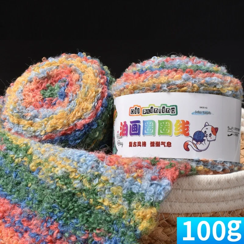 100 جرام النفط اللوحة غزل الصوف للحياكة اليدوية الاكريليك حلقة غزل الكروشيه لانا ل متماسكة سترة بطانية معطف قبعة وشاح خط