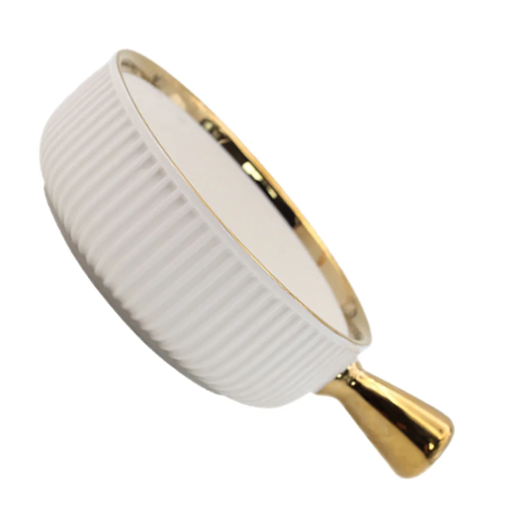 

1Pcs Ceramic Fruit Dessert Salad Bowl Simple Style Handle Heat Insulation Environmentally Friendly Food Serving Holder Creative