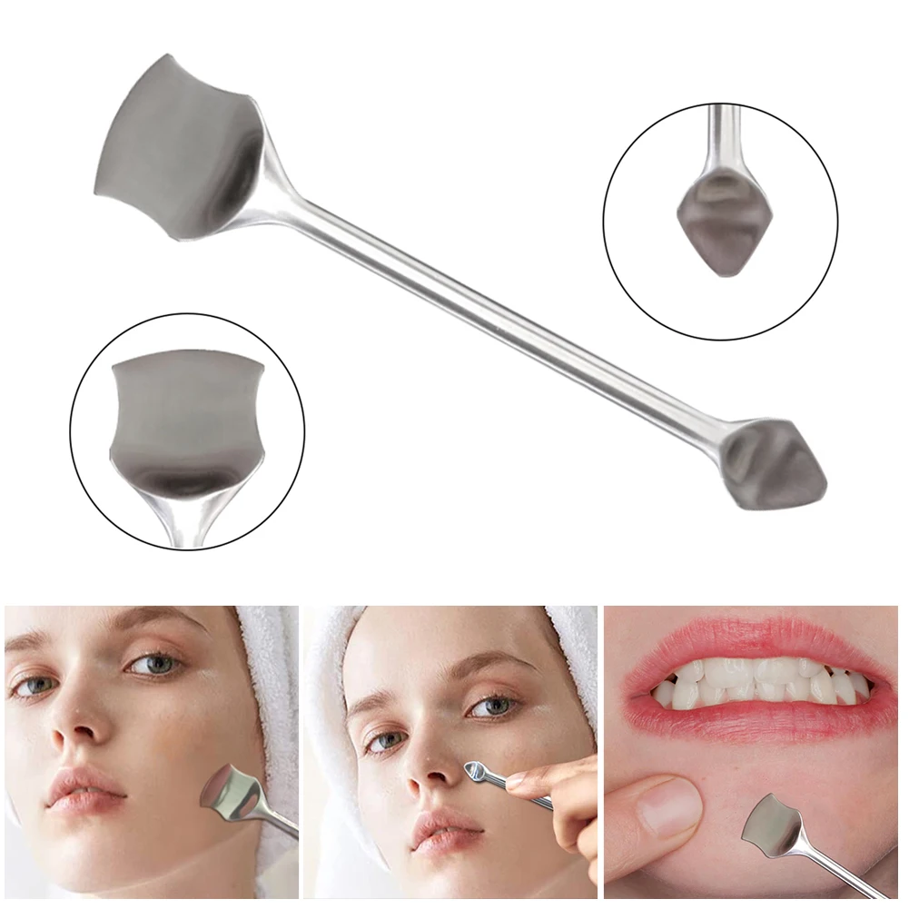 Blackhead Cleaning Scraper 304 Stainless Steel Pore Blackhead Cleaner Double Head Skin Scrubber Spatula Facial Care Beauty Tools