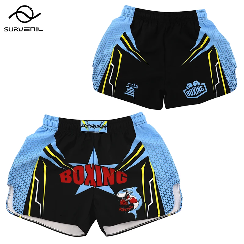 Muay Thai Shorts Printing MMA Shorts Polyester Breathable Tiger Kickboxing Pants Men Women Kids Martial Arts Combat Fight Wear