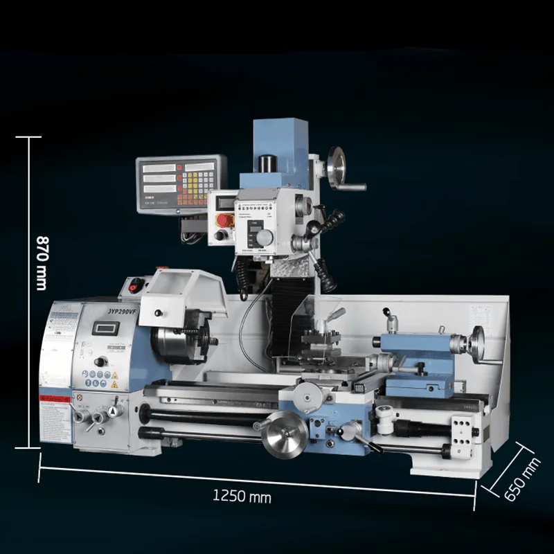 Brushless Motor All Metal Gears 650w Mini Lathe Machine Metalworking Digital Control Benchtop Milling 32mm Spindle Hole