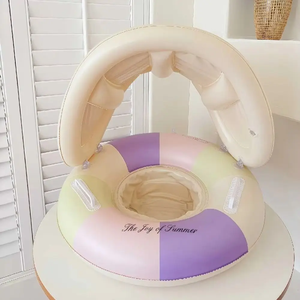 PVC Baby Swim Ring Large Buoyancy With Sunshade Kids Swimming Seat Ring Sun Protection Inflatable Toy Baby Float Swimming Circle