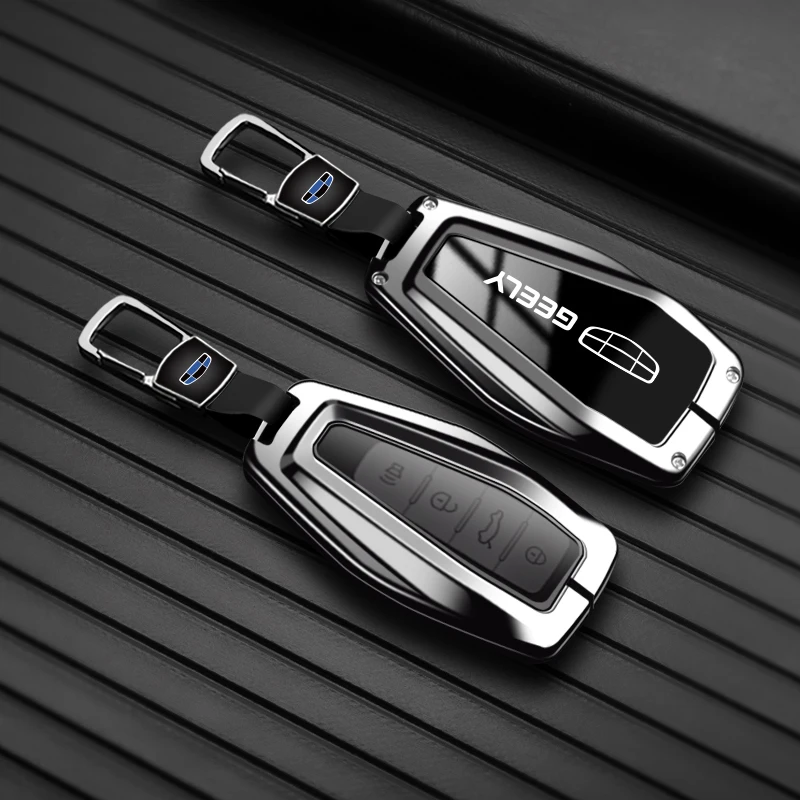 حافظة مفاتيح السيارة غطاء حقيبة سبيكة جلدية لجيلي Emgrand X7 EX7 Coolray أطلس بويو GT GC9 NL3 Tugella اكسسوارات السيارات التصميم