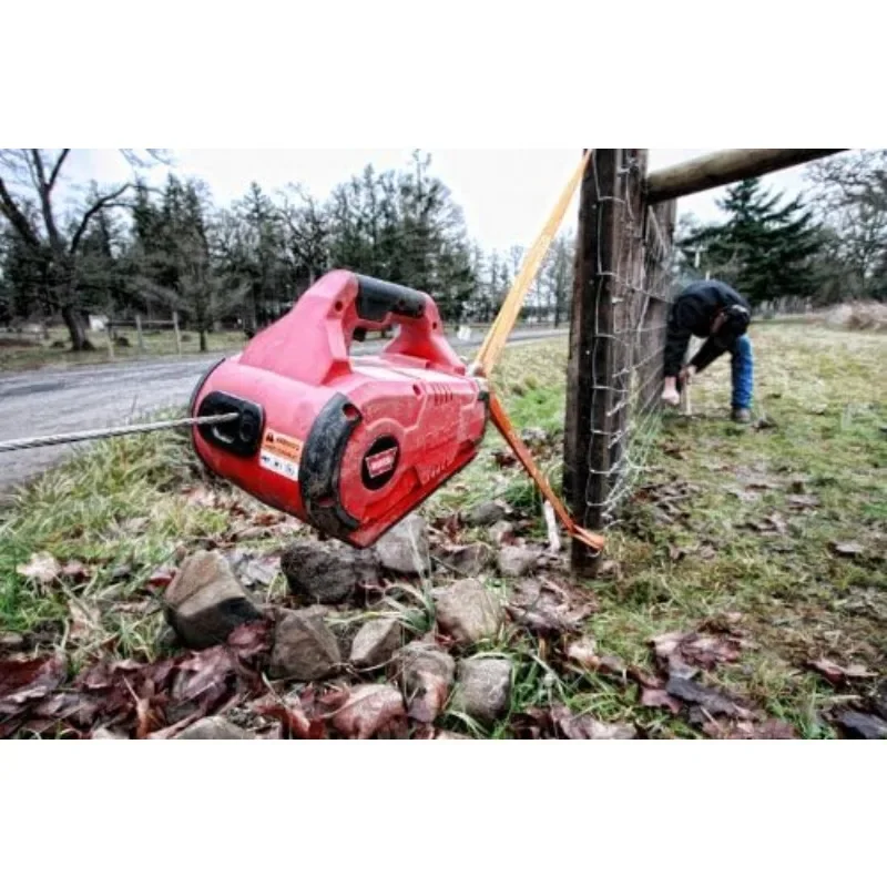 home.PullzAll kabelgebundene tragbare elektrische 120-V-AC-Winde mit Stahlkabel: 1/2 Tonnen (1.000 Pfund) Zugkapazität, Rot