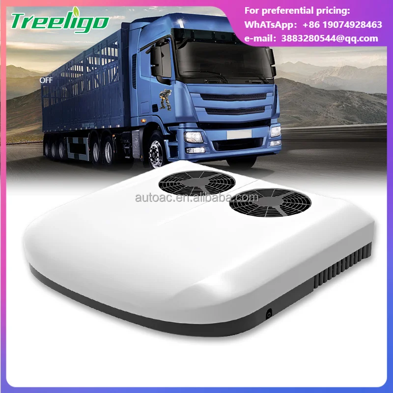 Semi-trailer Truck 12V Electric Air Conditioner System R134a Refrigeration Dual-fan Parking Ar Condicionado 12v