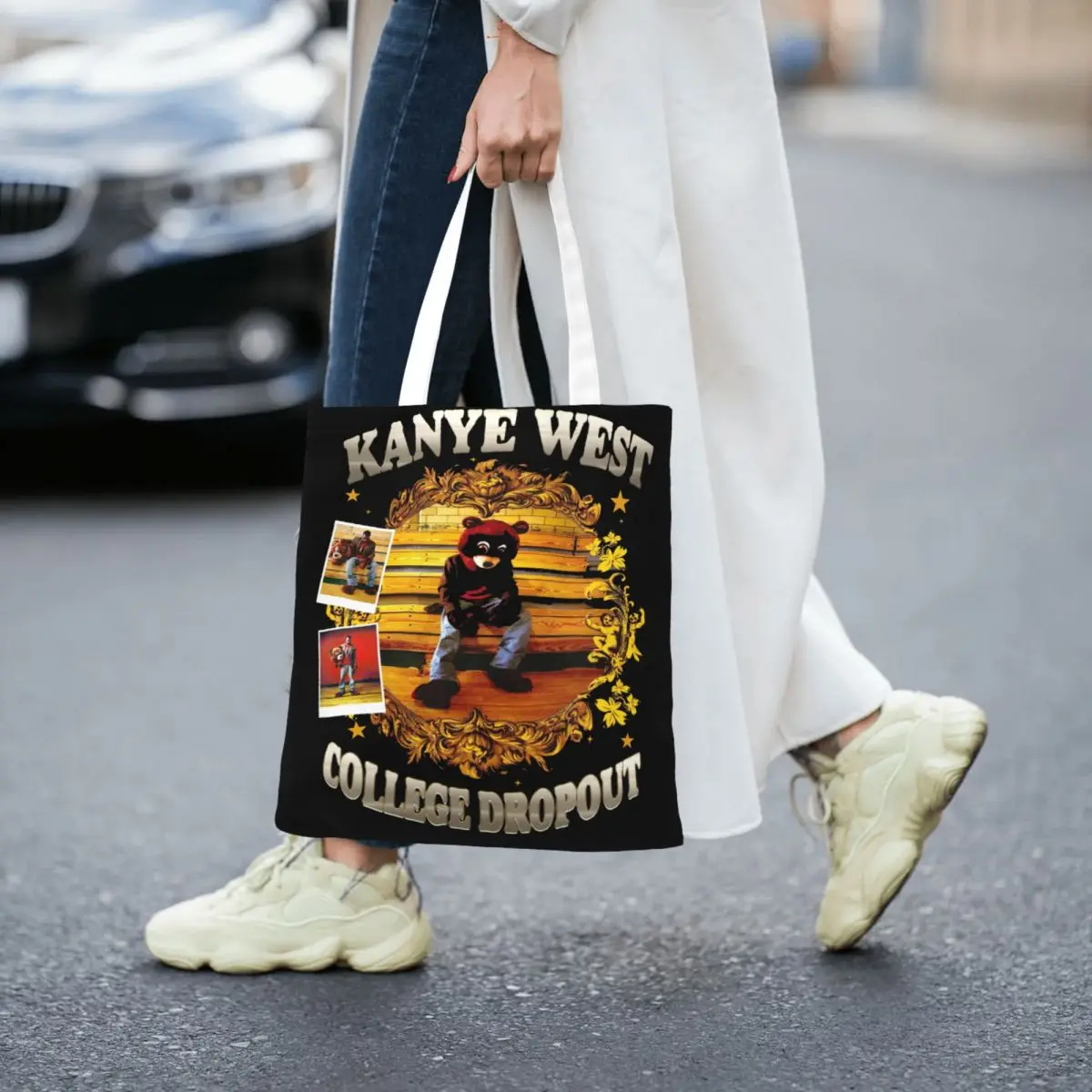 Sac fourre-tout en toile Kanye West imprimés pour hommes et femmes, design unique esthétique, sac à provisions, album de décrochage, rap, hip hop, Sared Ye