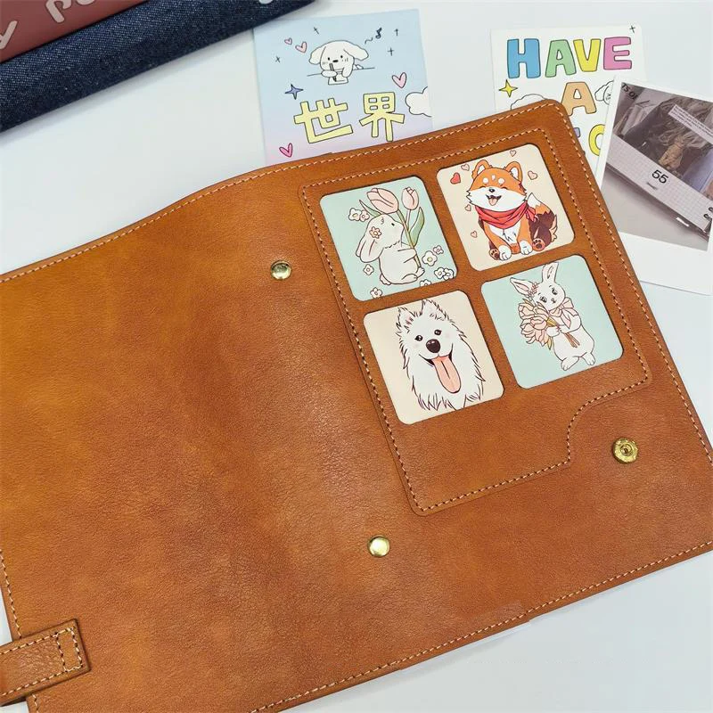 Cute animal window leather notebook Binder loose-leaf notepad B6 cute diary ，with 60 blank inner pages