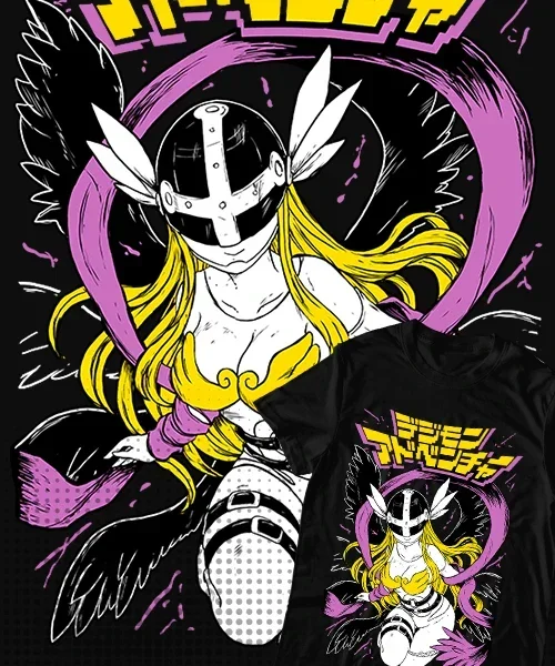 

Camiseta unisex Digimon Angewomon Posición Batalla Cotton anime T-shirt