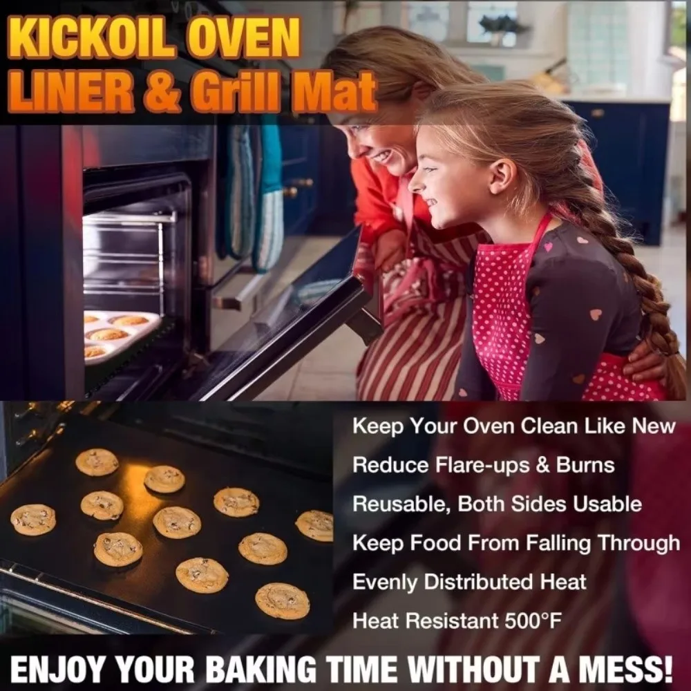 New Heat Resistant BBQ Grill Mat Easy Clean Non Stick Baking Tray Easily Cleaned Heat Resistance Grill Mat BBQ Tools