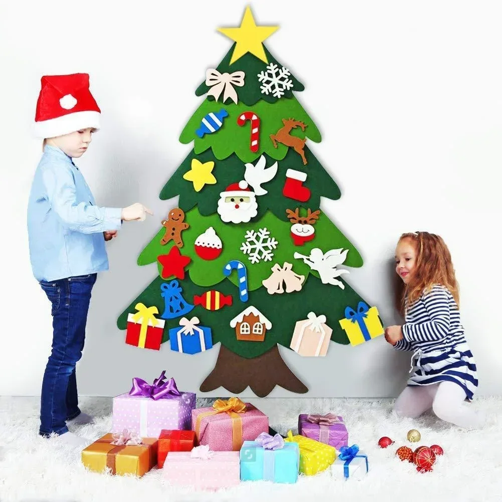 

Kids DIY Big Felt Christmas Tree Christmas Decoration Santa Claus Xmas Tree New Year Gifts for Children Educational Toys