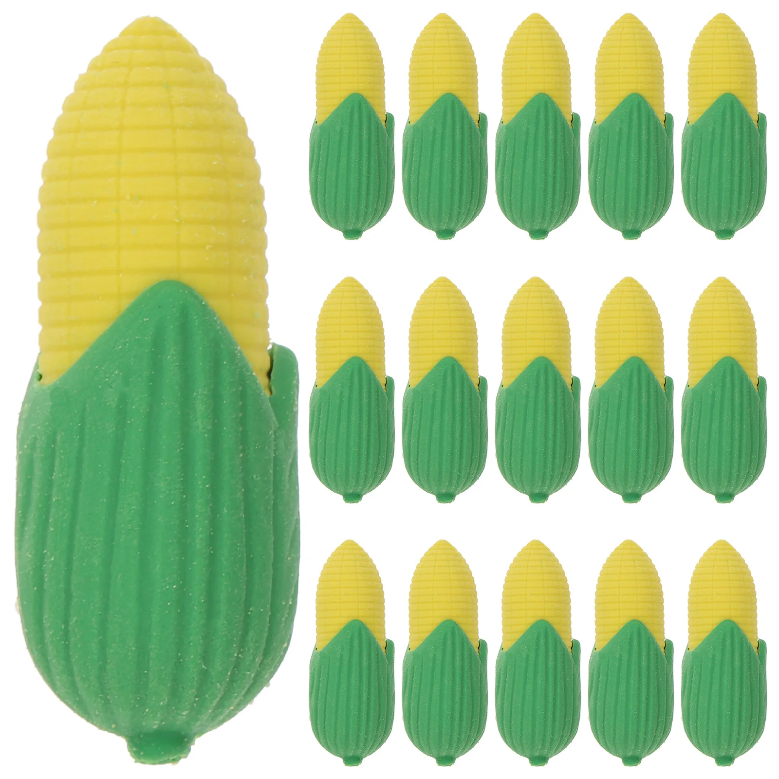 

100Pcs Corn Shaped Pencil Erasers Cute Miniature Multi-Function Kawaii Erasers for Kids Portable Student Accessory
