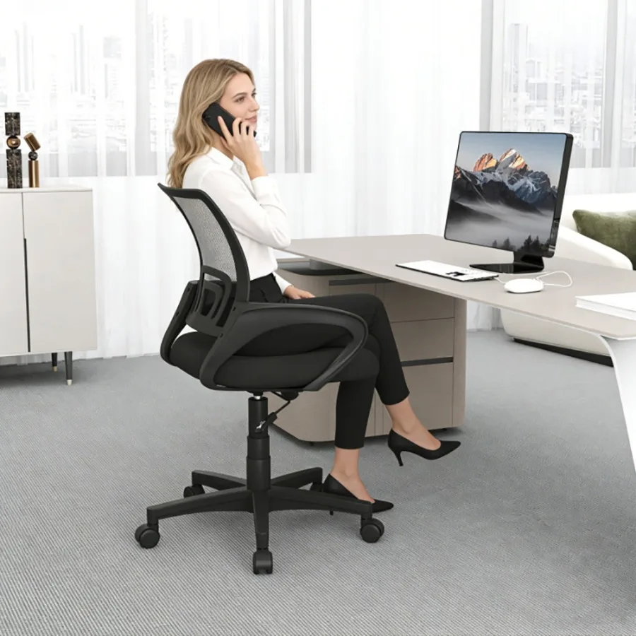 Mid-Back Mesh Office Chair Ergonomic Computer Chair With Lumbar Support With Adjustable, for Office, Home, Gaming And Study