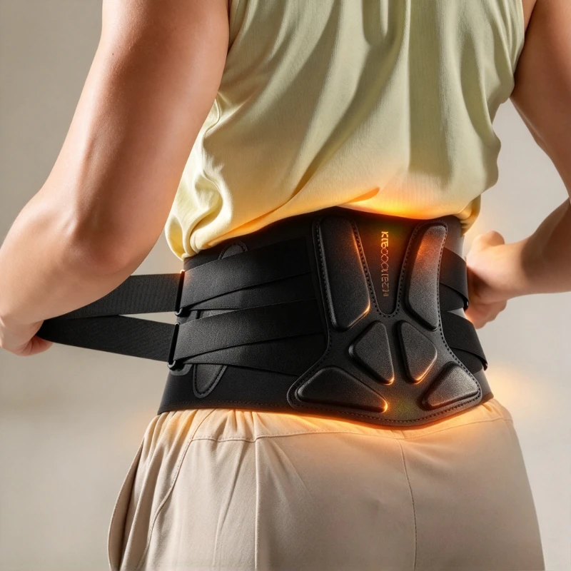 Rechargeable Heating Waist Belt, Lower Back Massager Brace, Thermal Pad, Lumbar Pain Relief Support Wrap for Pro Home Travel Use