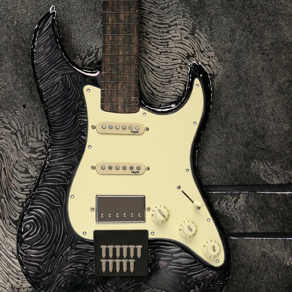 3Ply Cream Loaded Prewired Electric Guitar Pickguard, PVC Scratch Plate Stringed Instrument Replacement Parts