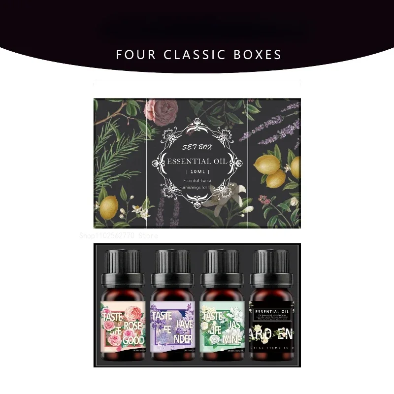 10ml Plant Essential Oil/Water Soluble Essential Oil A Box of Four Bottles of Indoor Incense To Purify Air and Eliminate Odors