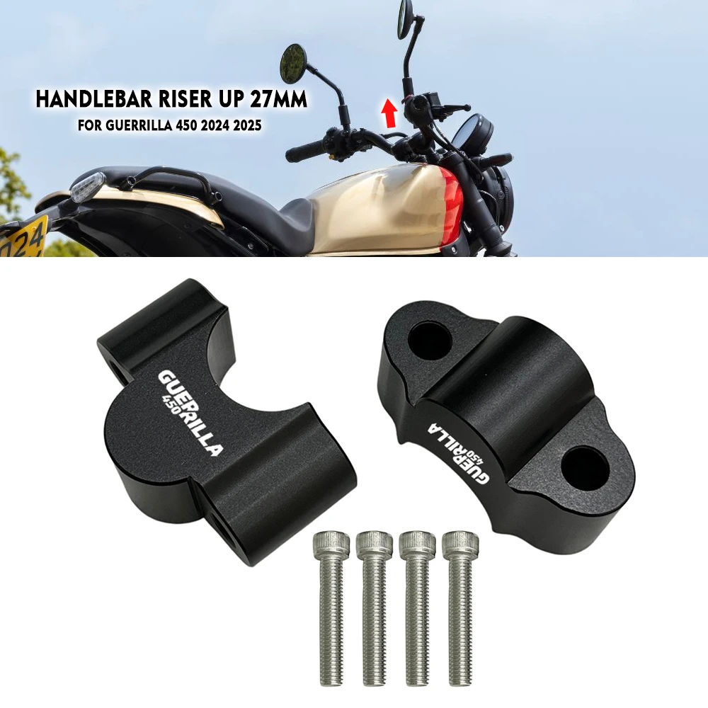 

Motorcycle Handlebar Mounting Riser With Clamps Handlebar Riser up 27mm FOR RE Guerrilla 450 GUERRILLA450 2024 2025-