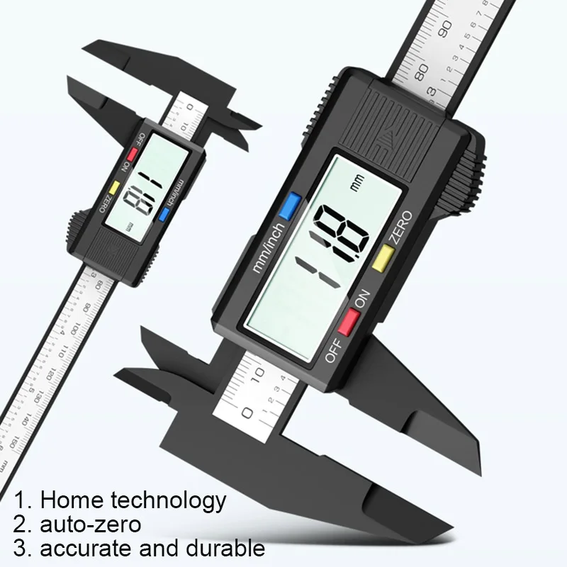 150mm elektroniczna suwmiarka cyfrowa z włókna węglowego Suwmiarka z noniuszem Mikrometr Narzędzie pomiarowe Linijka cyfrowa