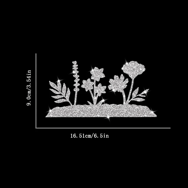Small Flower Cluster Window Sticker, Sparkling Floral Decals, Wall Sticker, Bedroom Doors Sticker, Car Sticker