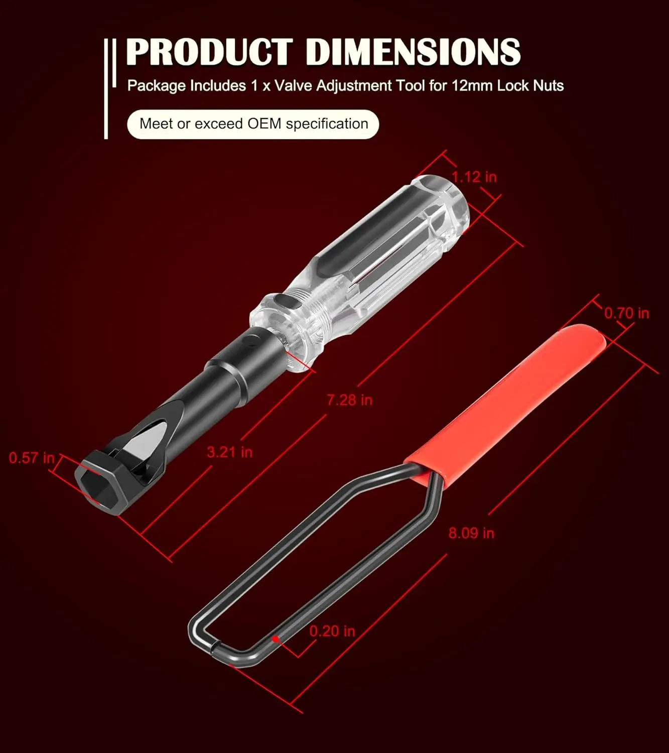 

12 Millimeter 7-1/2-Inch Jam Nut Valve Adjustment Tool 648828, Slotted Valve Adjusting Stud, Fit for Honda, Nissan, Toyota