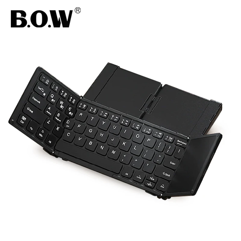 

B.O.W Folded Keyboard with Numeric Keypad, Full-Size Keyboard wIth touchapad for Windows iOS Android Tablet PC Smartphone