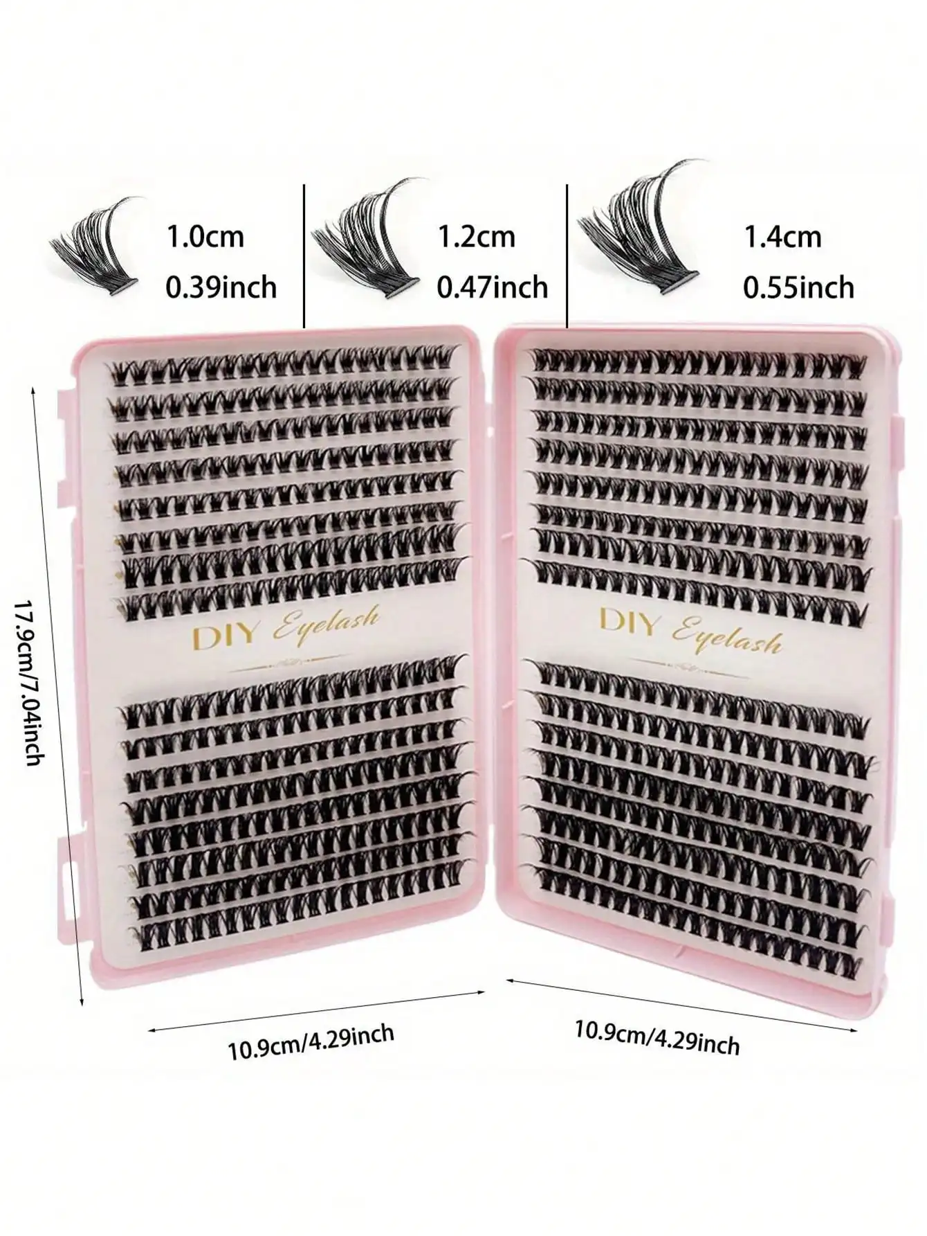 40D 640 Cluster Flauschige Wimpern 32 Reihen 10-14mm Natürliche 3D Volumen DIY Streifen- oder Einzelwimpern – Detail 5