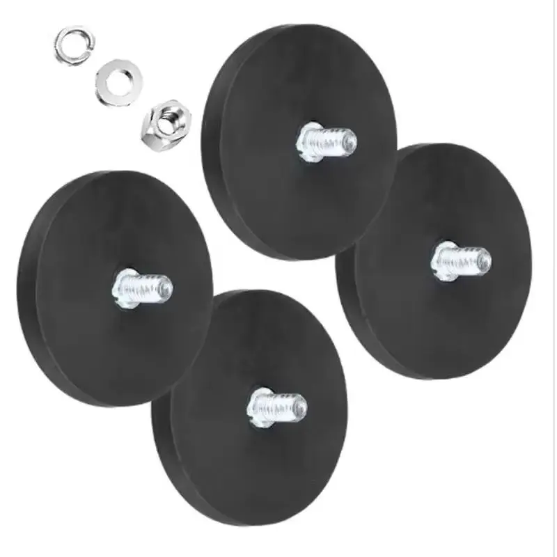 2/4/10pcs 66mm Rubber Coated Magnet Female Base suction cup tool scratch resistant magnet Strong magnetic base