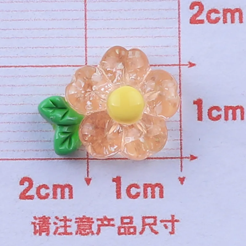 Mini Sakura Flower Resin Cabochons Flatback for Scrapbook Home Decoration Accessory Lovely Transparent FlowersDIY Slime Charm