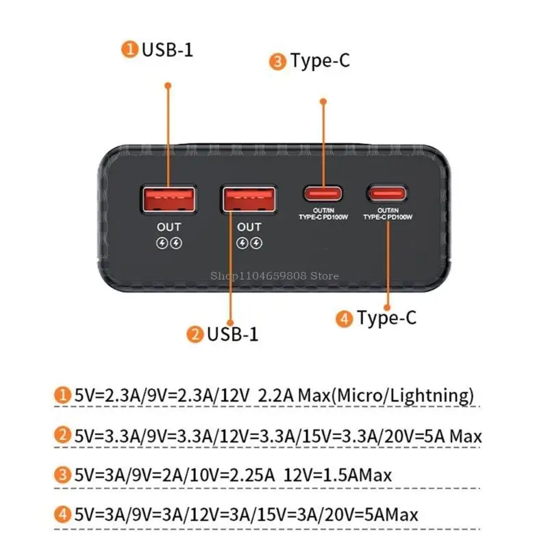 USB Power Case Battery Case For 6x21700 Batteries Easy Assembly &Quick Charging