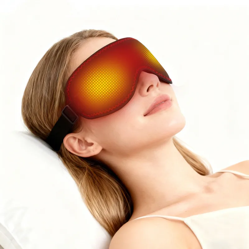 Heating Massage Eye Mask - Hot Compress Relieves Fatigue Dark Circles Aids Sleep 3 Gears Heat & Vibration (For Eye Strain)
