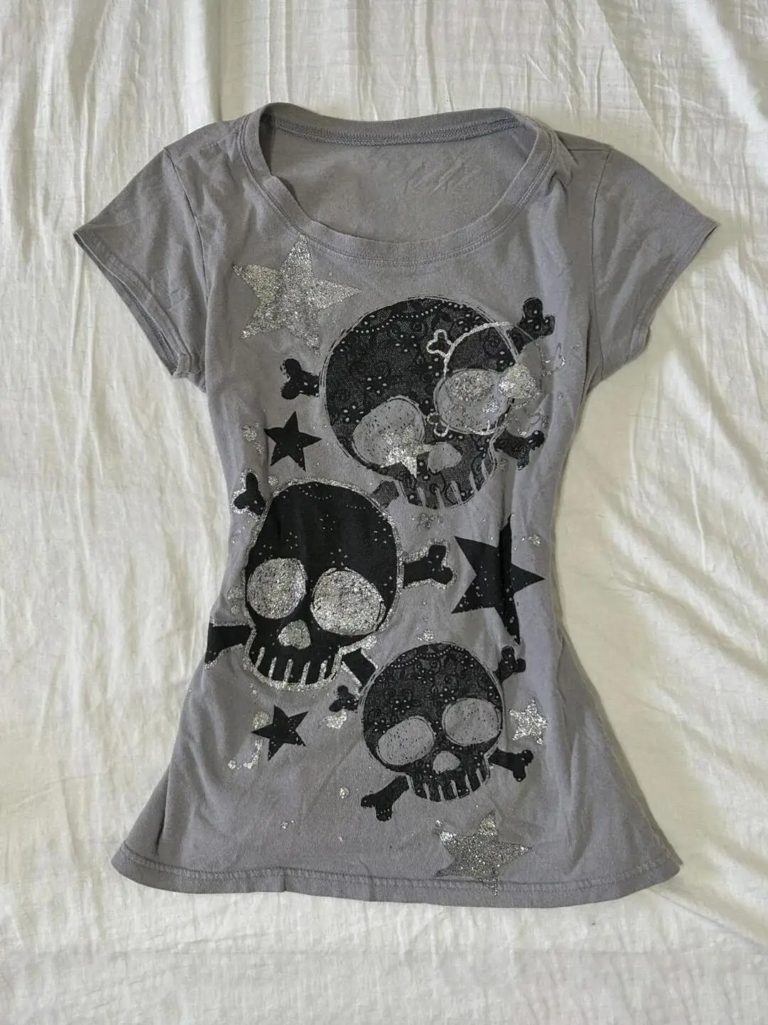 Korean Fashion T Shirts Loose Fit Print Design Casual Chic Tees Women Short Long Sleeve Optional Y2K Vintage Office Daily Wear