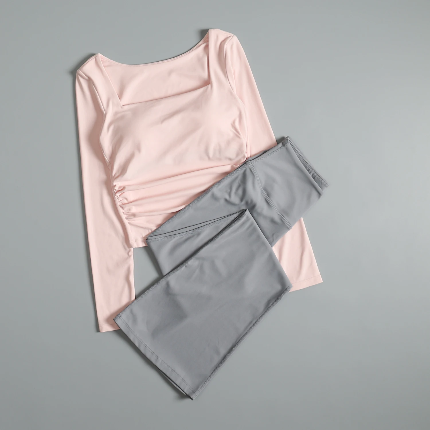 

Morning running training set for women autumn 2025 new fitness yoga top with chest pad professional sports quick-drying clothing