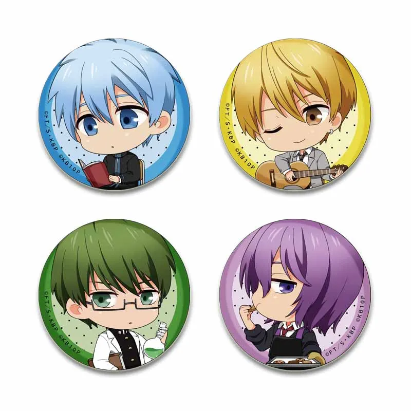 58MM Kuroko No Basket Brooch Jewelry Kise Ryota Kagami Taiga Icon Cosplay Badge Anime Figure Lapel Pins Fans Collection Gifts