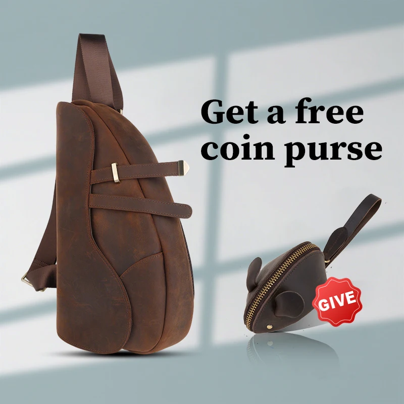 

Кожаная нагрудная сумка большой вместимости, сумка через плечо на одно плечо, винтажная седельная сумка, уличная повседневная сумка через плечо, защита от кражи