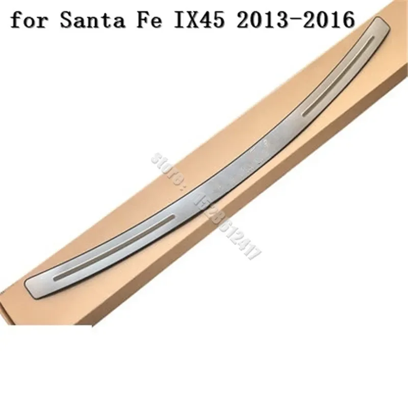 for Hyundai Santa Fe IX45 2013-2016 Stainless  Car accessories Rear Bumper Protector Sill Trunk Tread Plate Trim trunk cover