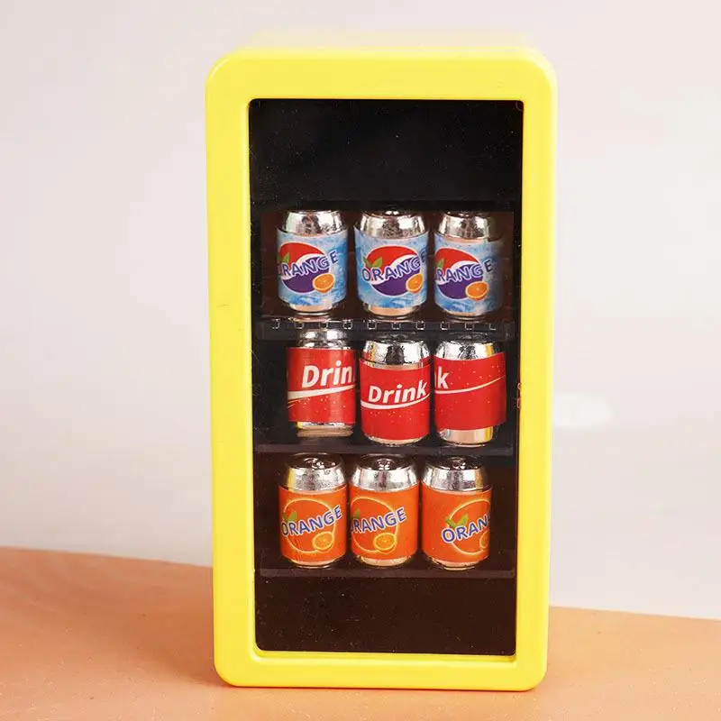 1:12 Poppenhuisminiaturen Koelkast Ingeblikte Drank Drank Kast Model Poppenhuis Supermarkt Accessoire Fantasiespel Speelgoed DIY