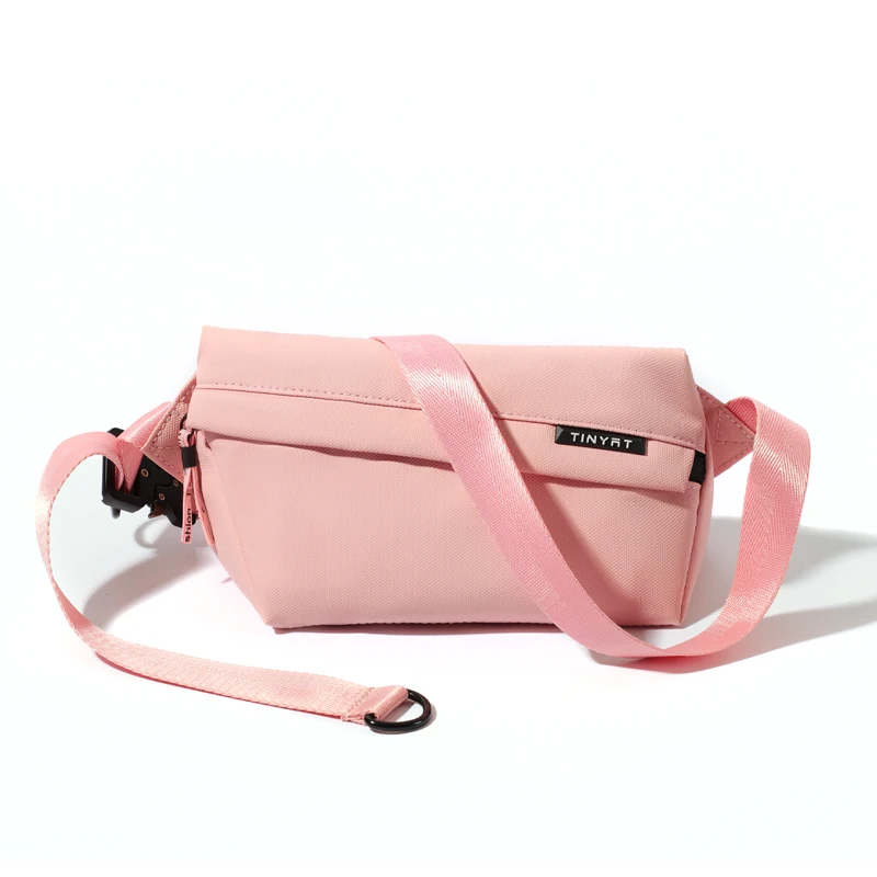 TINYAT Women's Letter Logo Waist Bag Compact High Capacity Lightweight Easy to Carry Crossbody Bag Leisure Hiking ChestBag