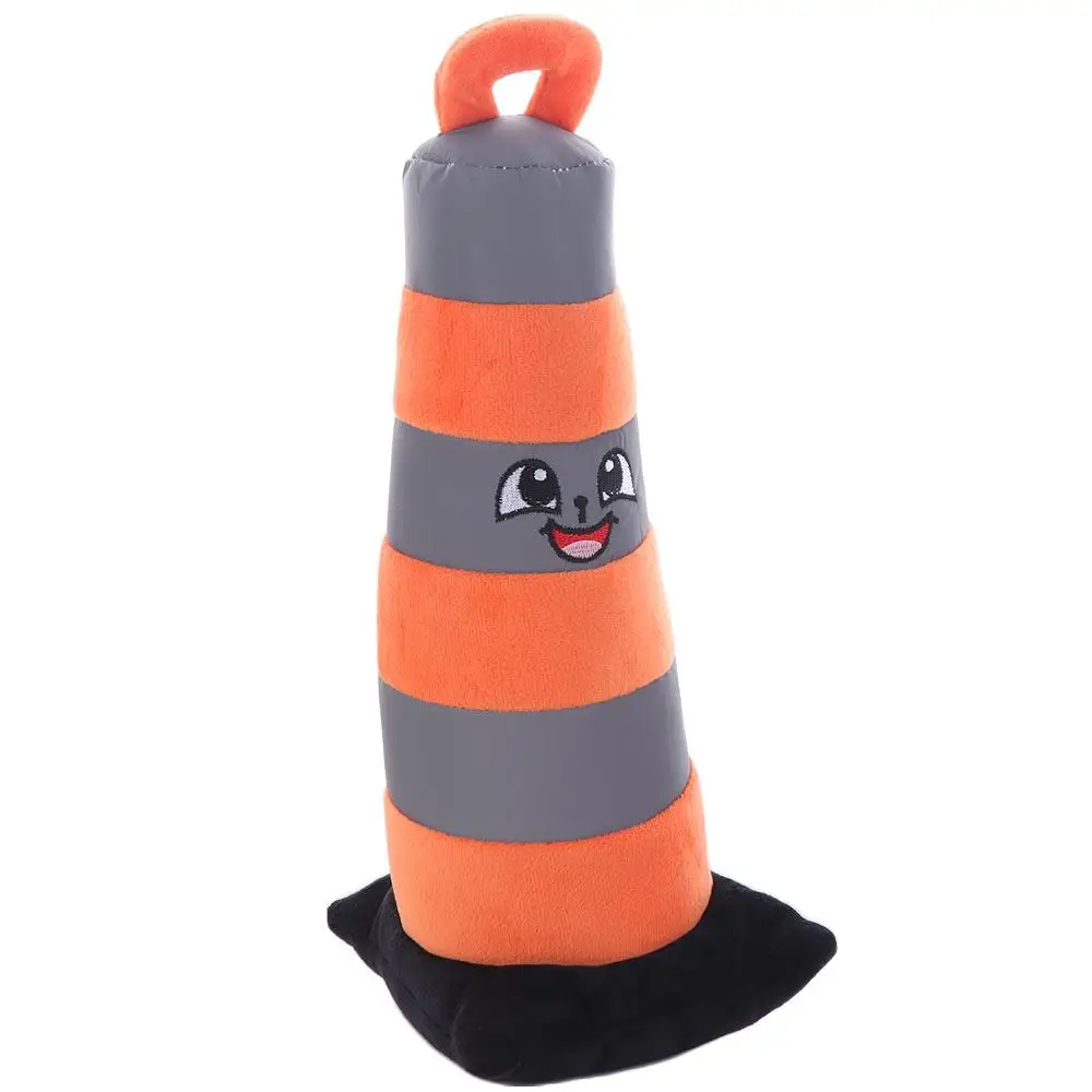 Suministros para perros con forma de cono de carretera, juguetes para masticar para perros, moler los dientes, sonido, hacer gato, juguete de peluche de dibujos animados, juguete de entrenamiento para masticar, juego en interiores
